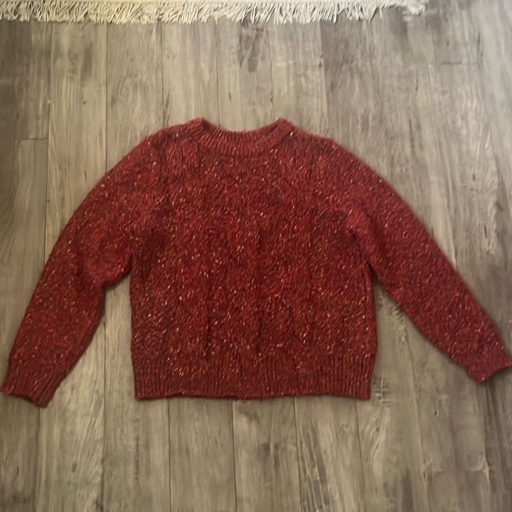 A new day fuzzy cozy red/ pink/ orange sweater🍂🍁